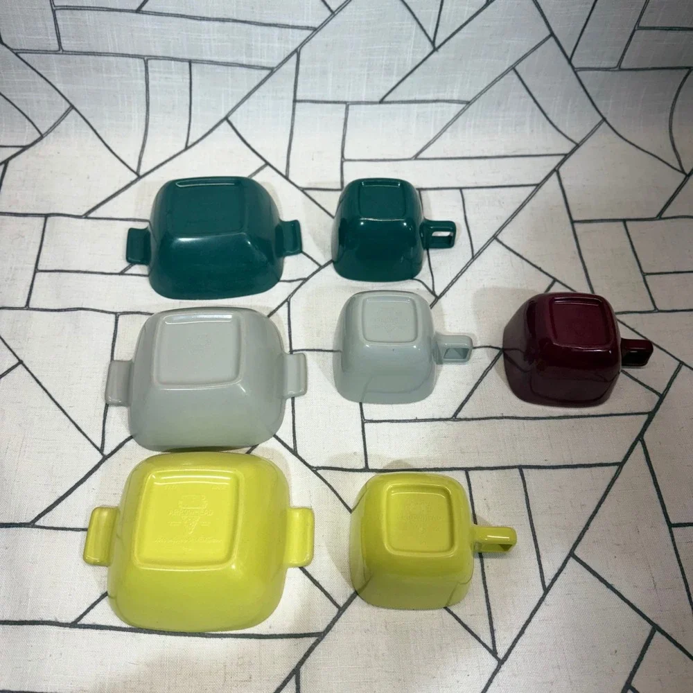 Arrowhead Melmac Dinnerware Set Mixed MCM Green Yellow Gray Burgundy 7pc